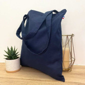 Tote bag biologique bleu marine - fabrication française