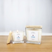 Bougie parfumée - personnalisée - Made in France  - Couvercle en bois de pin