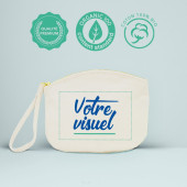 Votre visuel sur la Petite trousse BIO grammage de 407 GR/M² personnalisée en France par Bagart