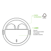 Schéma des écouteurs Bluetooth TUNE en bambou