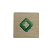 Badge français en bois carré