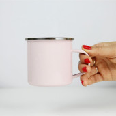 Mug acier émaillé personnalisé - rose