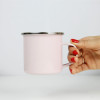 Mug acier émaillé personnalisé - rose
