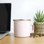 Mug acier émaillé personnalisé - rose