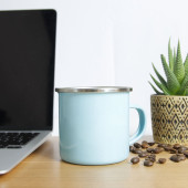 Mug acier émaillé personnalisé - bleu