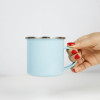 Mug acier émaillé personnalisé - bleu