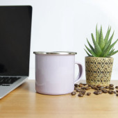 Mug acier émaillé personnalisé - mauve