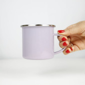 Mug acier émaillé personnalisé - mauve