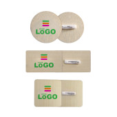 Badges bois - Rond - Carré - Rectangle