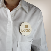 Badge français Bois ROND à aimant - personnalisable en ligne