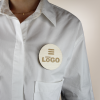 Badge français Bois ROND à aimant - personnalisable en ligne