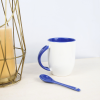 Mug BICOLOR avec cuillère - bleu