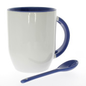 Mug BICOLOR avec cuillère - bleu
