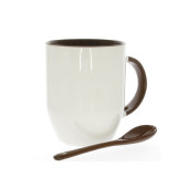 Mug BICOLOR avec cuillère - marron