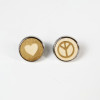 Pin's Rond bois or - 20 mm - Made in France