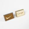 Pin's rectangulaire bois Or - 24x18mm - personnalisable en ligne