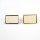 Pin's rectangulaire bois Argent et or - 24x18mm - personnalisable en ligne