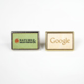 Pin's Rectangle bois Or - 24 x 18 mm - Made in France