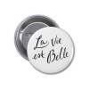 Badge EPINGLE ROND brillant fabriqué en France