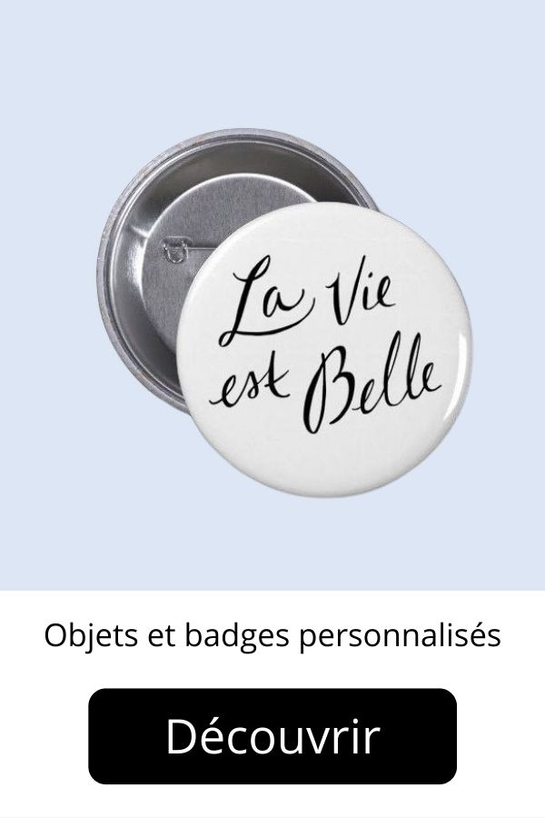 Objets et badges français personnalisables