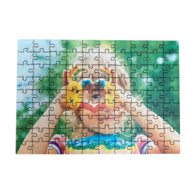 Puzzle français rectangle en bois