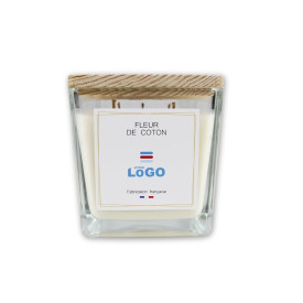 Bougie parfumée - Personnalisable - Couvercle en bois de pin - Made in France - Fabriquée à Grasse