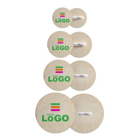 Badges bois Rond - personnalisable avec votre logo