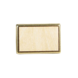 Pin's rectangulaire bois Or - 24x18mm - personnalisable en ligne