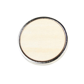Pin's Rond Bois Argent - 25 mm - personnalisable